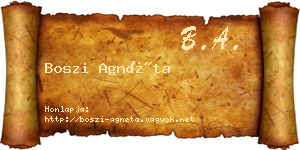 Boszi Agnéta névjegykártya